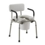 8901W Nova Drop-Arm Commode with Padded Seat and Back, Padded Arms 300 Lbs Weight Capacity