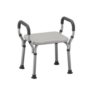 9016 Nova Shower Chair with Padded Arms NO Back (300 Lbs Weight Capacity)