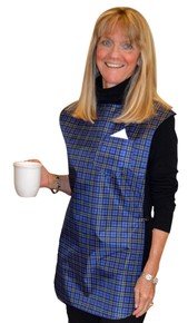 2530-BLUE Tidy Top Dignified Dining Wear Bib Reversible (34"x17") - Blue